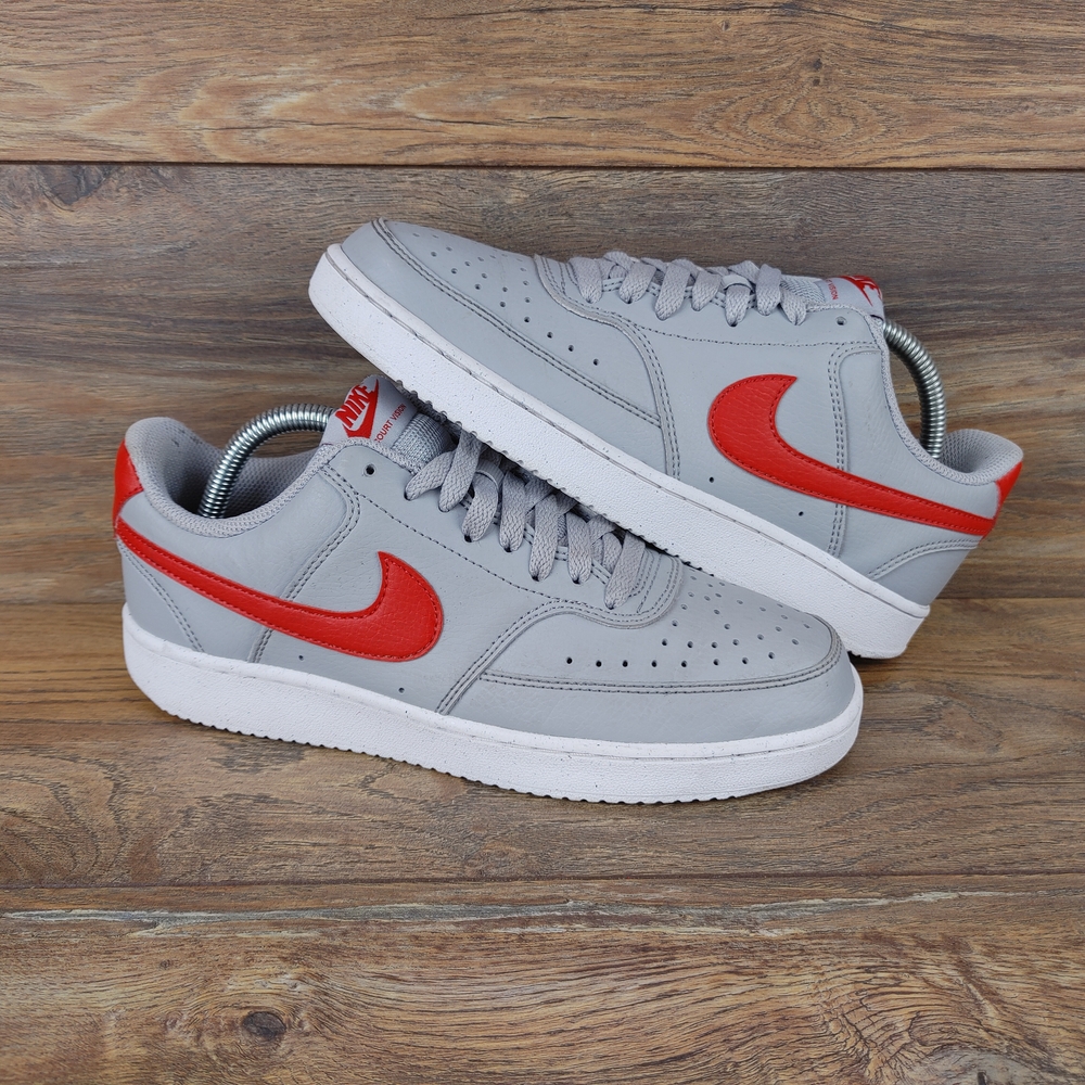 Nike Court Vision Low Next Nature Wolf Gray University Red Sneakers